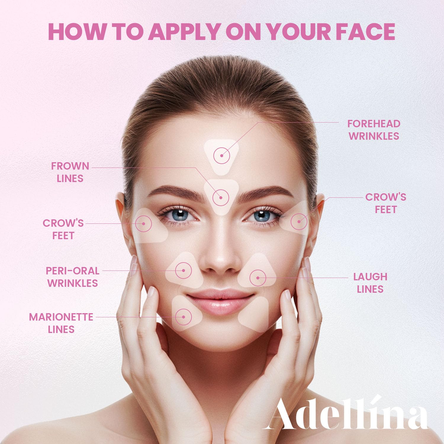 Adellina patches on smile lines reduce visibility overnight