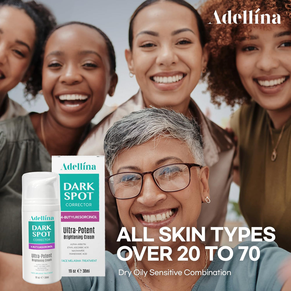 Adellina Dark Spot Remover under-makeup-ready skin image shows layering ease