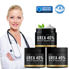 Adellina Urea Cream 40% packaging display emphasizes cruelty-free status and dermatological testing.