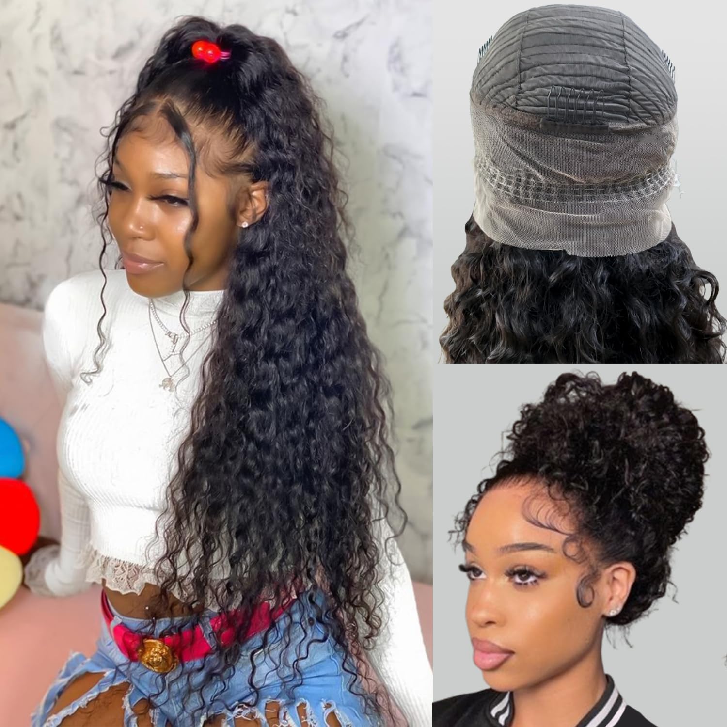 ADESORAES 360 lace frontal drawstring wig for secure fit and natural look