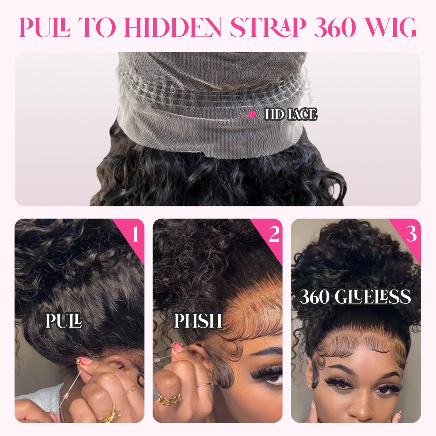 ADESORAES hidden stripe wig enables quick installs with seamless appearance