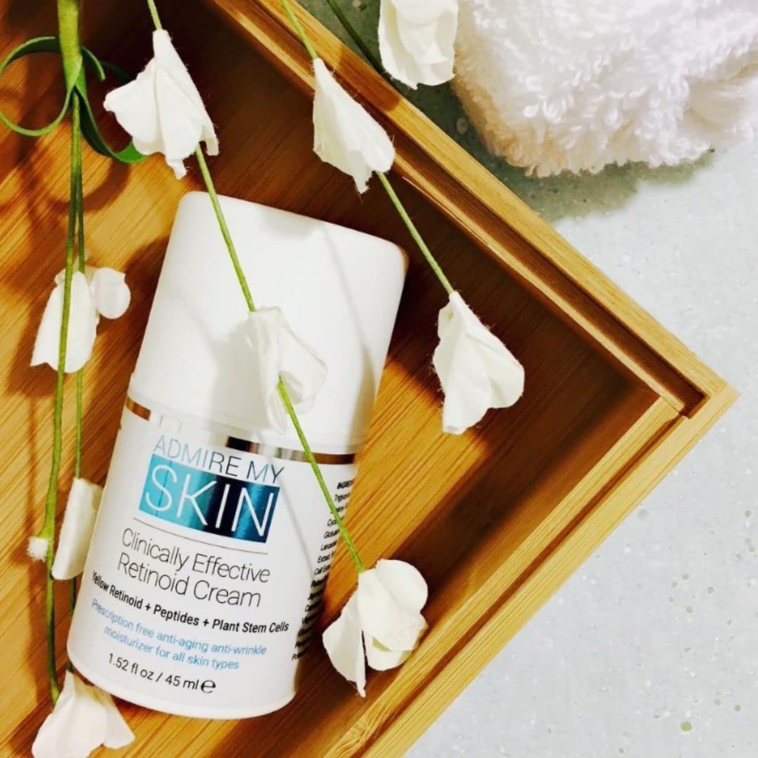 Admire My Skin Potent Retinoid Cream pump dispensing for easy nightly dose