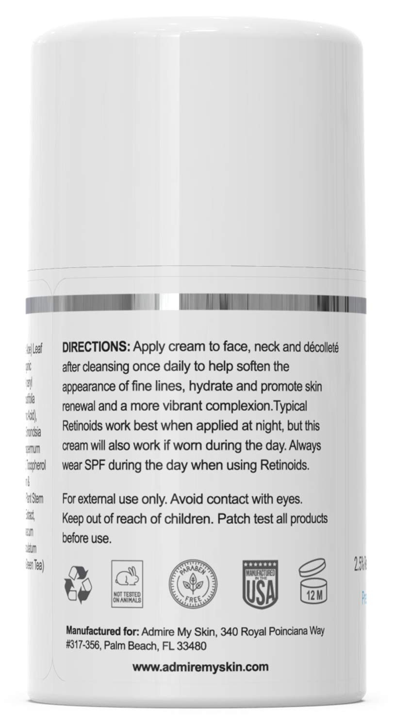 Admire My Skin Potent Retinoid Cream on face with a subtle glow