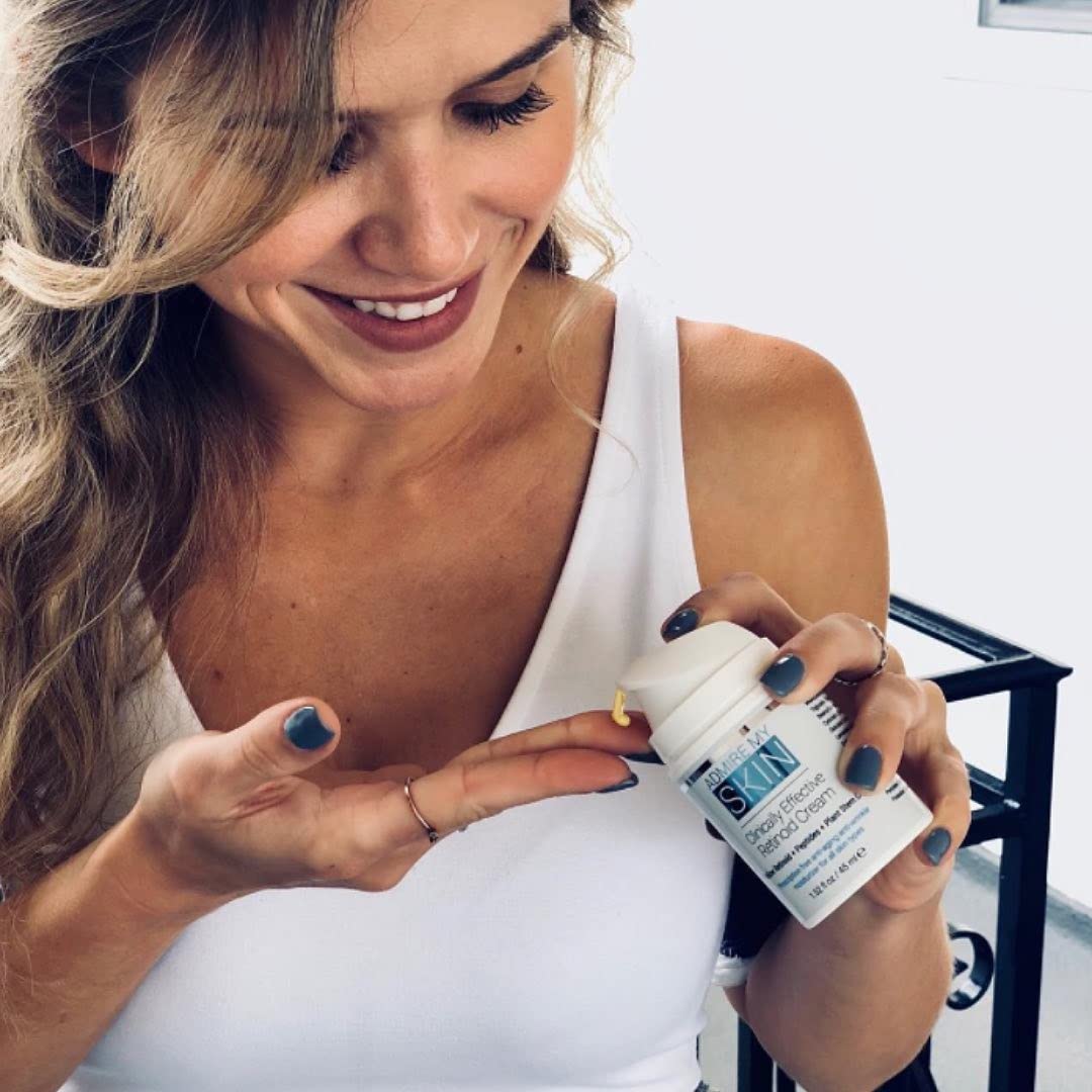 Admire My Skin Potent Retinoid Cream night routine setup with soft lighting