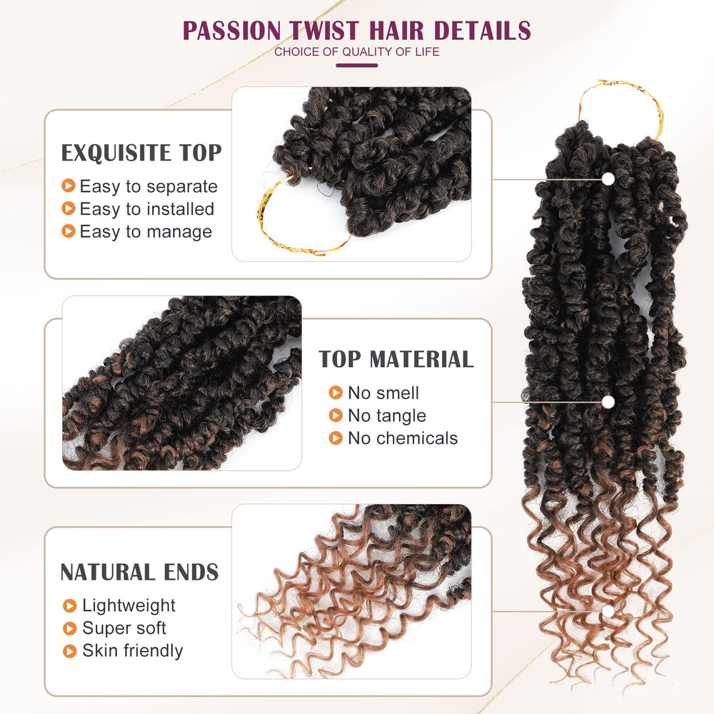 Admutty 8-pack crochet hair display suitable for completing a full head.