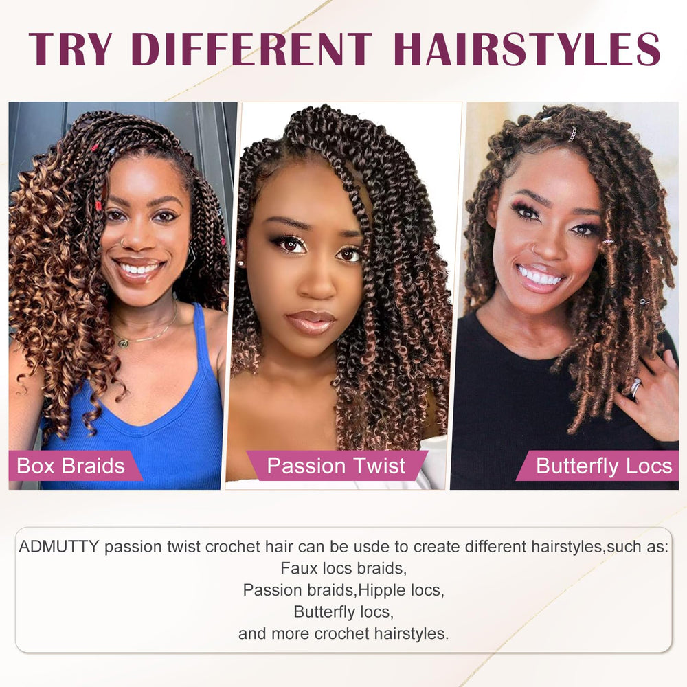 Admutty easy install crochet braids conveys quick styling for busy mornings.