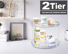 Adoco clear 360 rotation bathroom organizer improves visibility on countertop