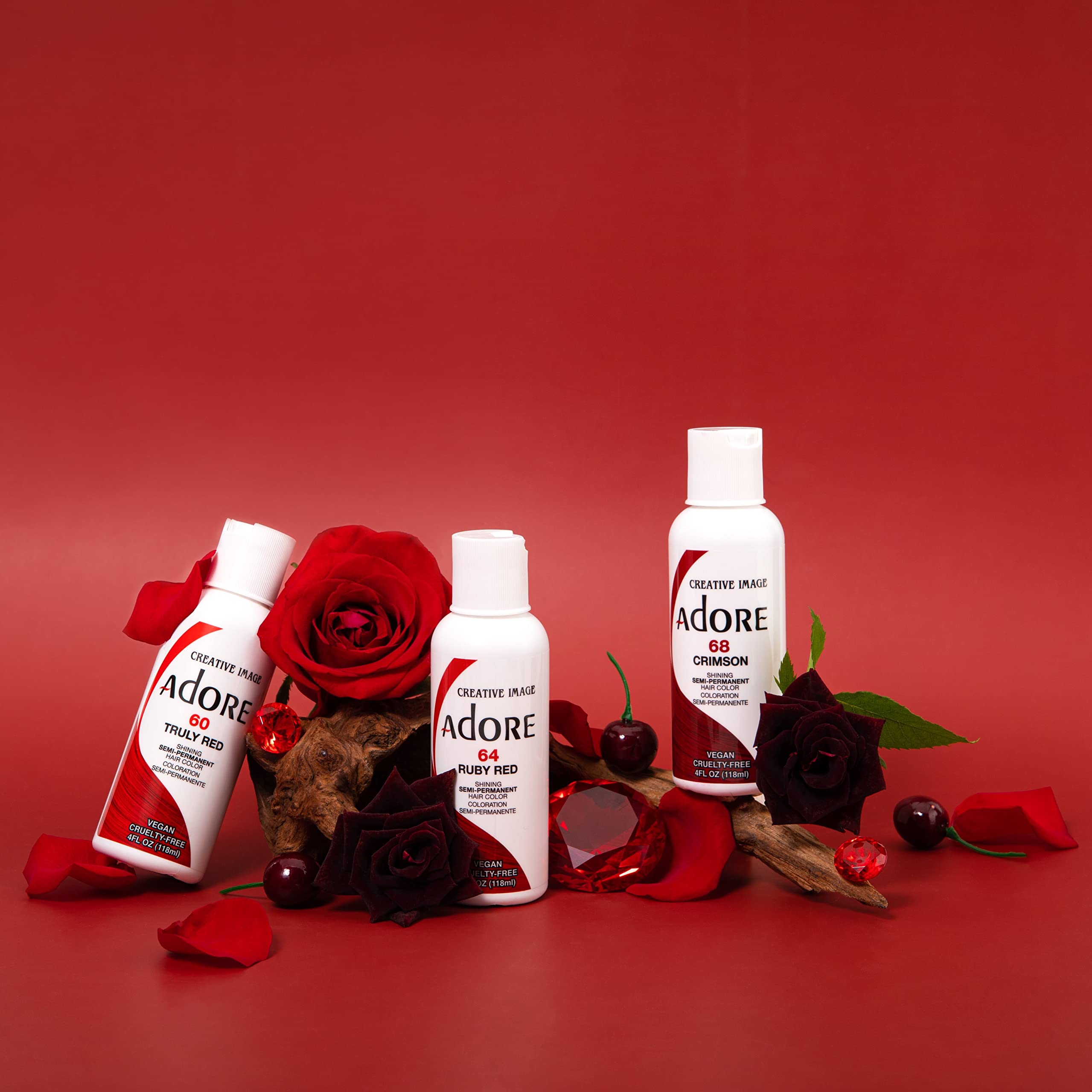 Adore Burgundy Envy bottle opened, ready-to-use for easy at-home application.