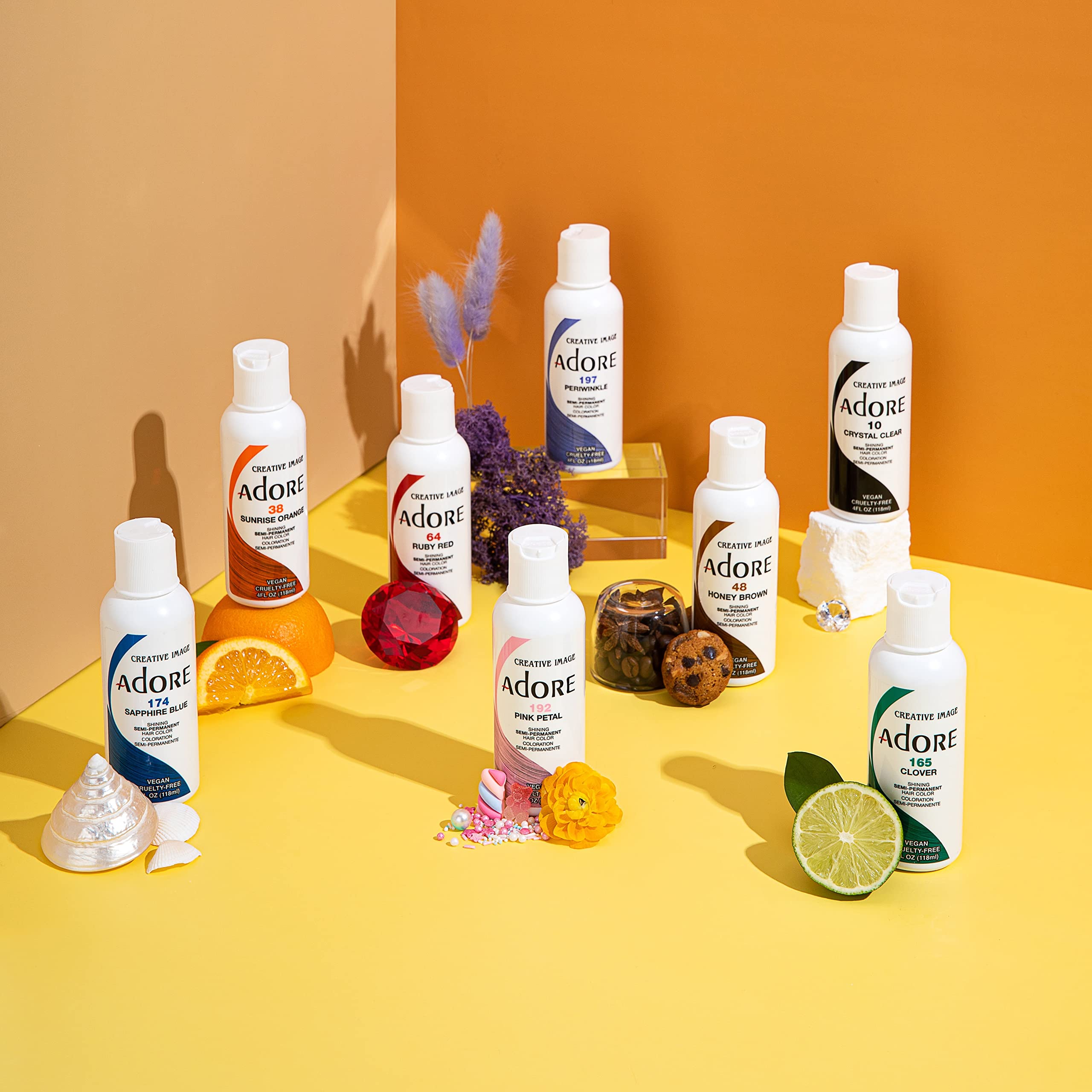 Adore Burgundy Envy applied across hair types showing smooth, even color deposit.