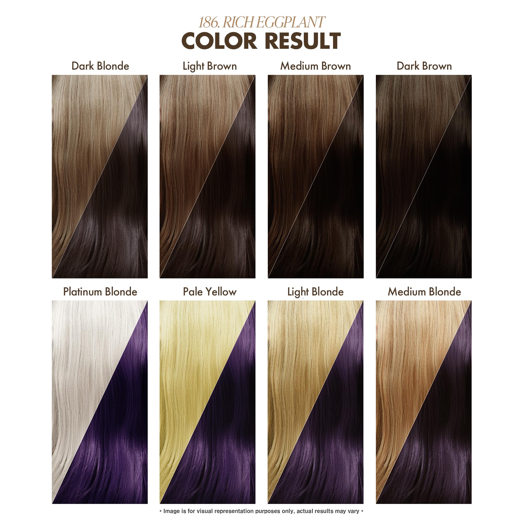 Adore eggplant dye application demonstrates smooth, easy at-home coverage.
