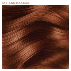 Adore hair color swatch in 052 French Cognac for warm, versatile brown tones