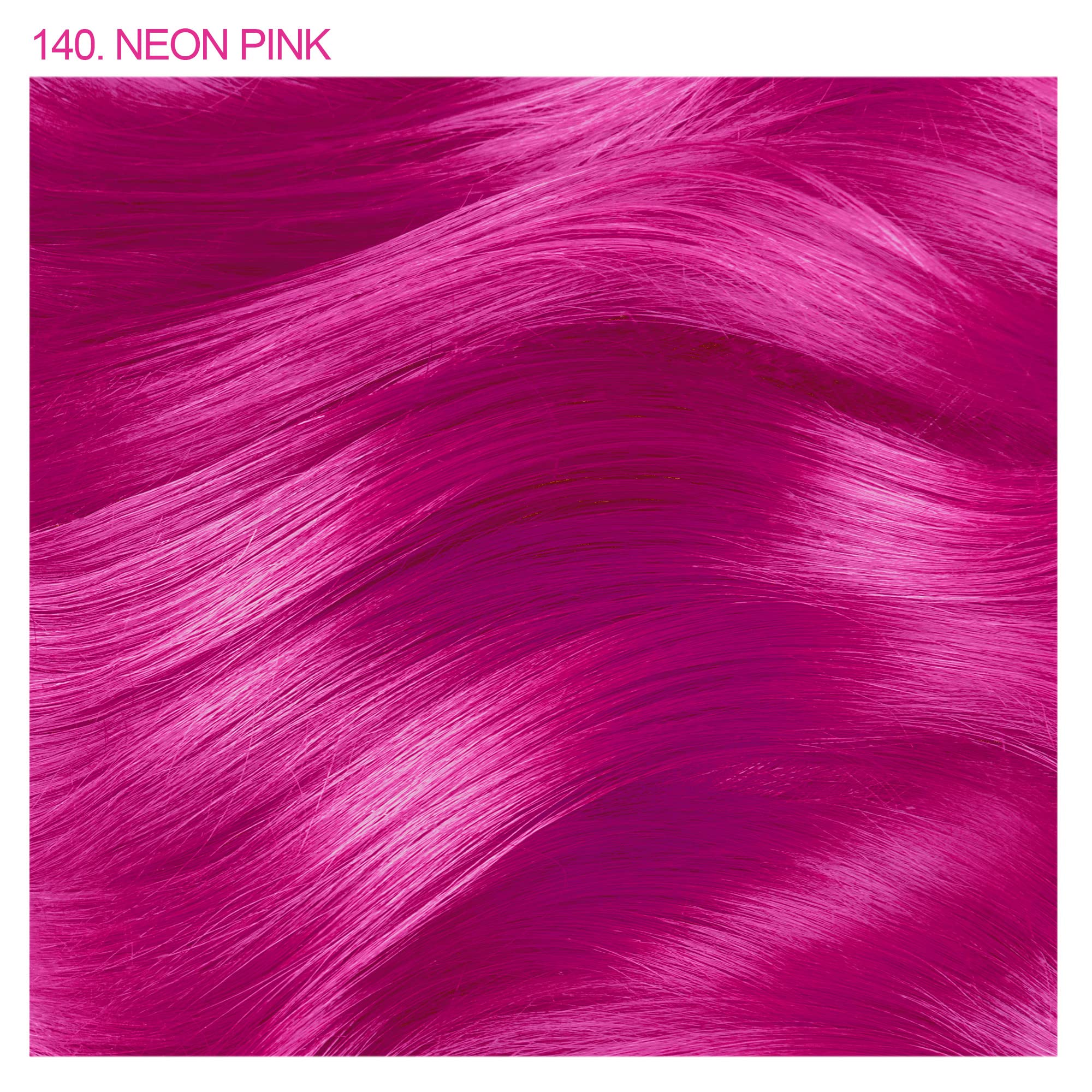Adore Neon Pink hair swatches show bold color possibilities
