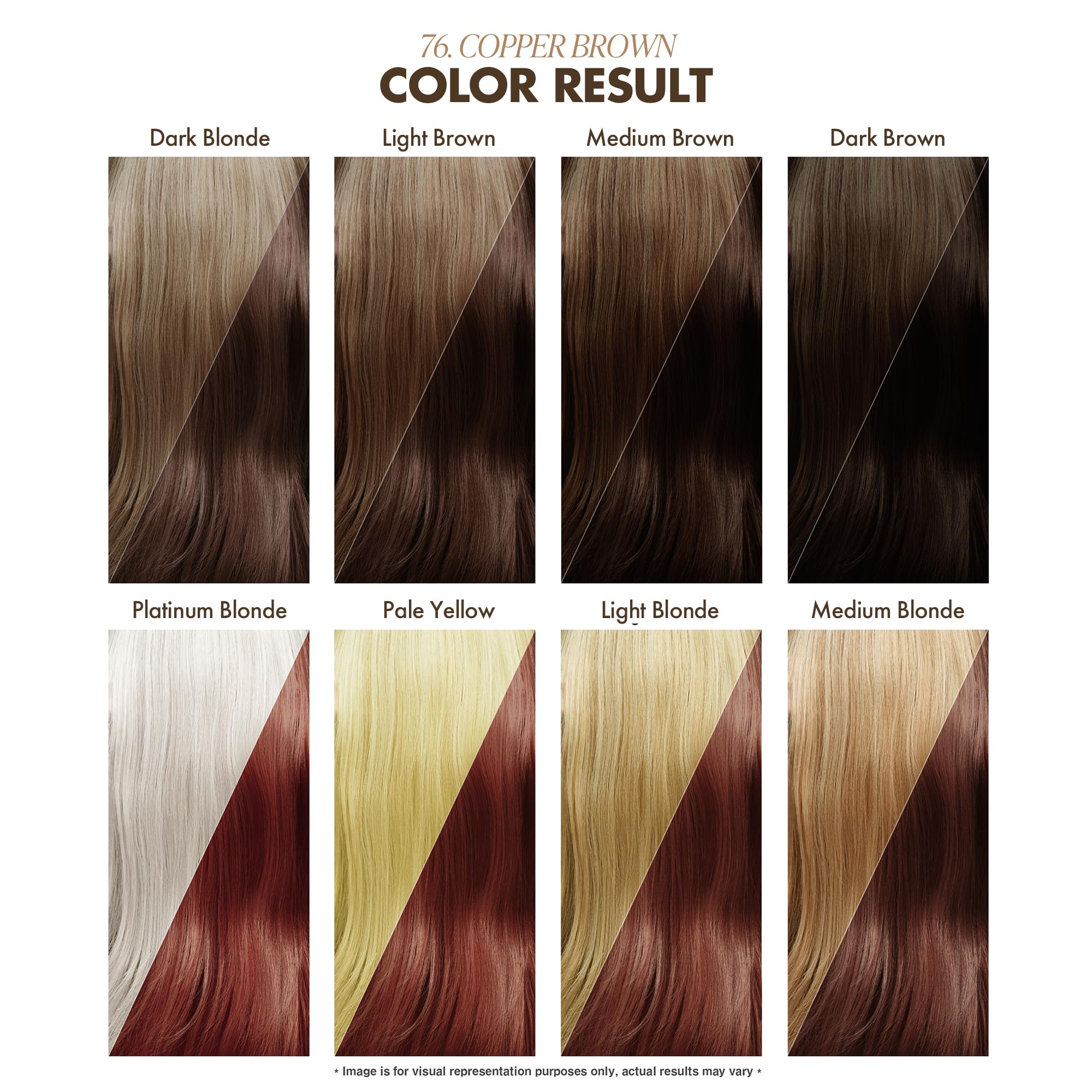 Adore Semi Permanent Hair Color 076 Copper Brown applying on hair by hands.