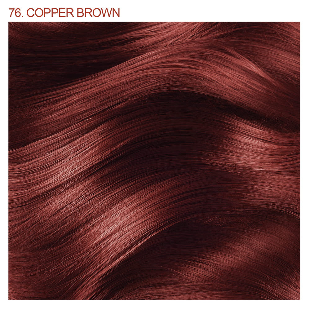 Adore Semi Permanent Hair Color 076 Copper Brown color swatches for shade planning.