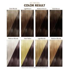Adore 107 Mocha swatches reveal rich, natural-looking brown for confident choice.