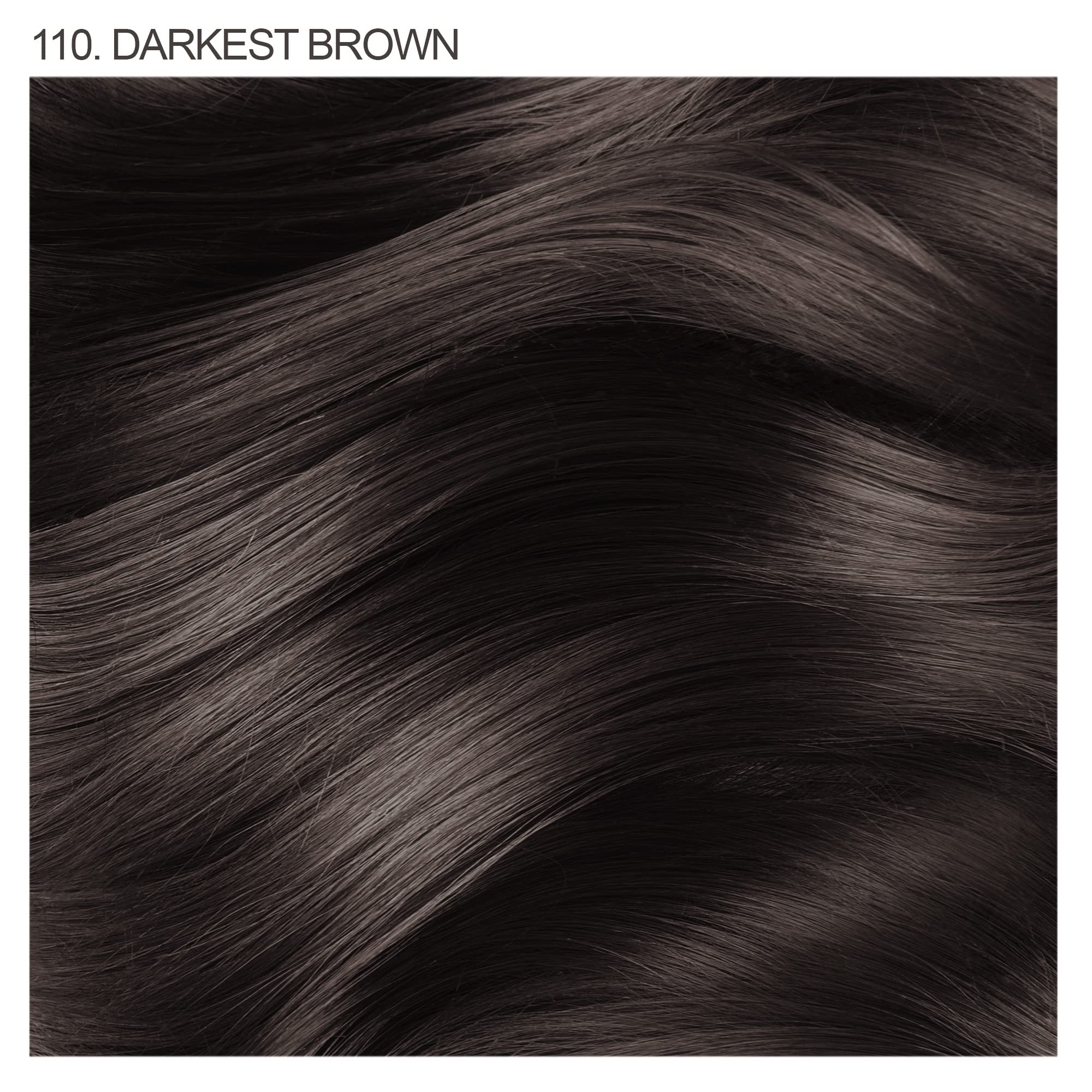 Adore 110 darkest brown color swatches showing rich tone options for planning your look.
