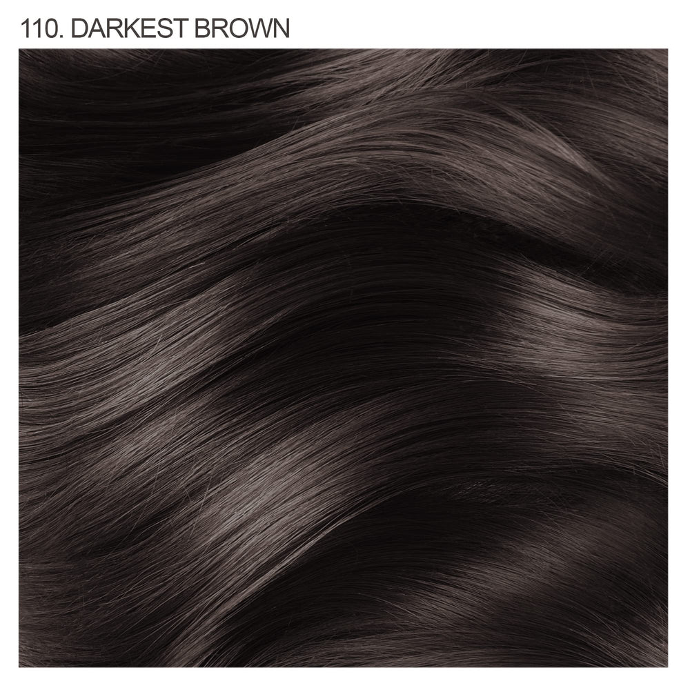 Adore 110 darkest brown color swatches showing rich tone options for planning your look.