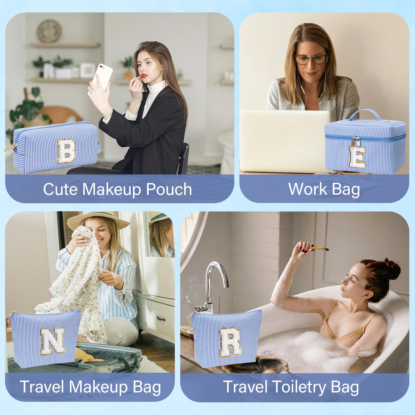 Adoryoung small monogram pouch ideal for travel brushes and accessories
