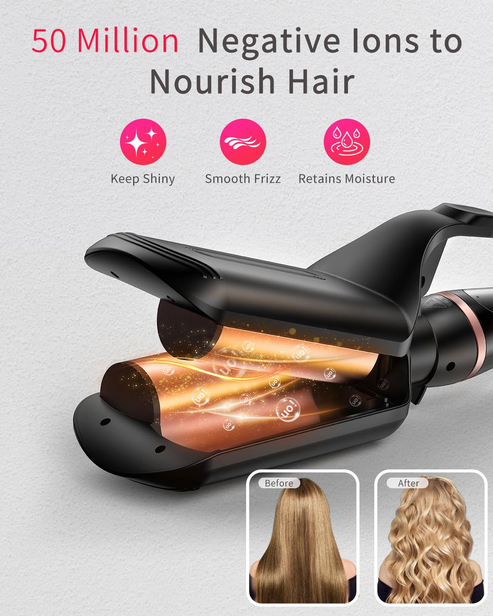 Aduarjo ceramic barrel 0.75-inch close-up delivers balanced waves.