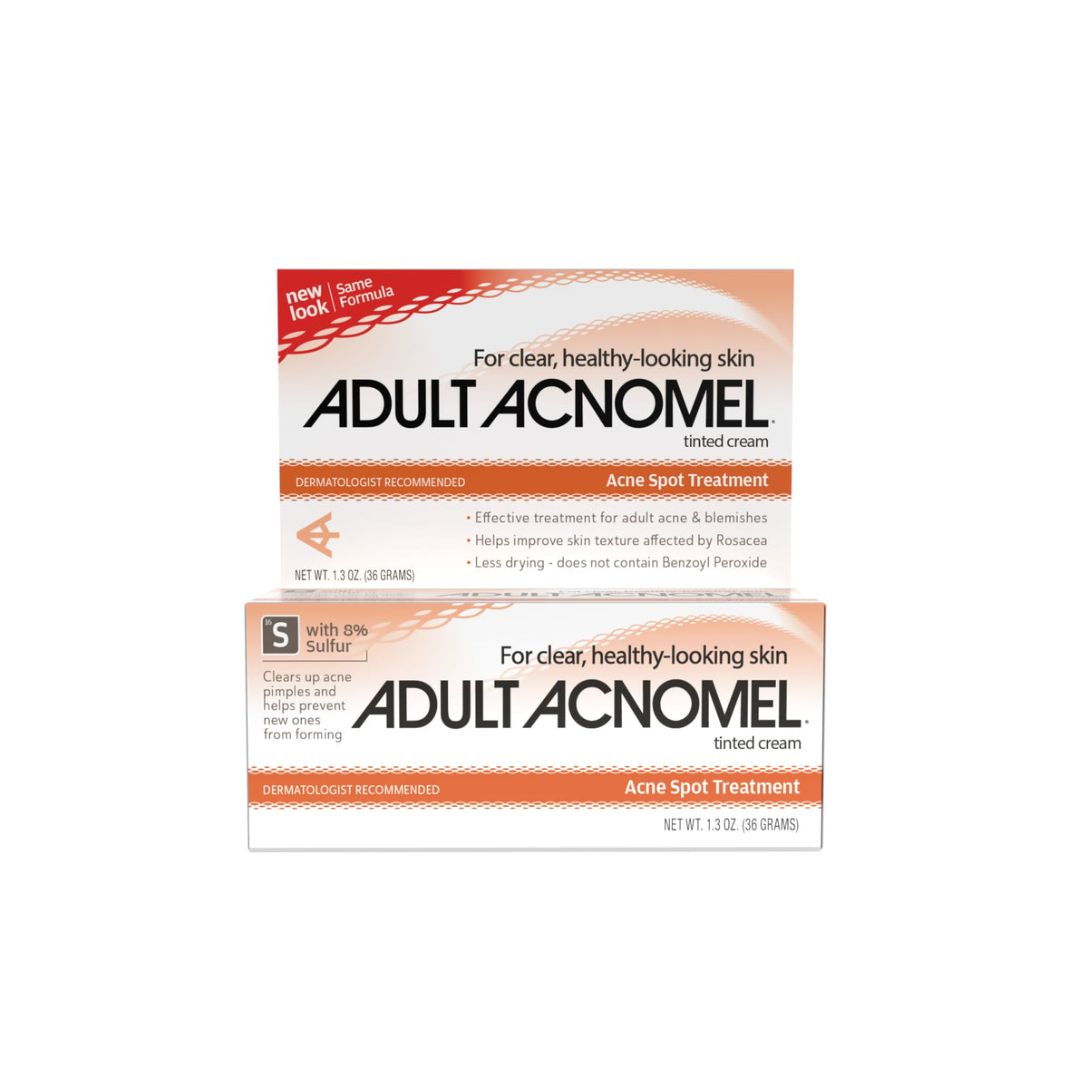 Adult Acnomel tinted spot-treatment being applied for targeted acne care.