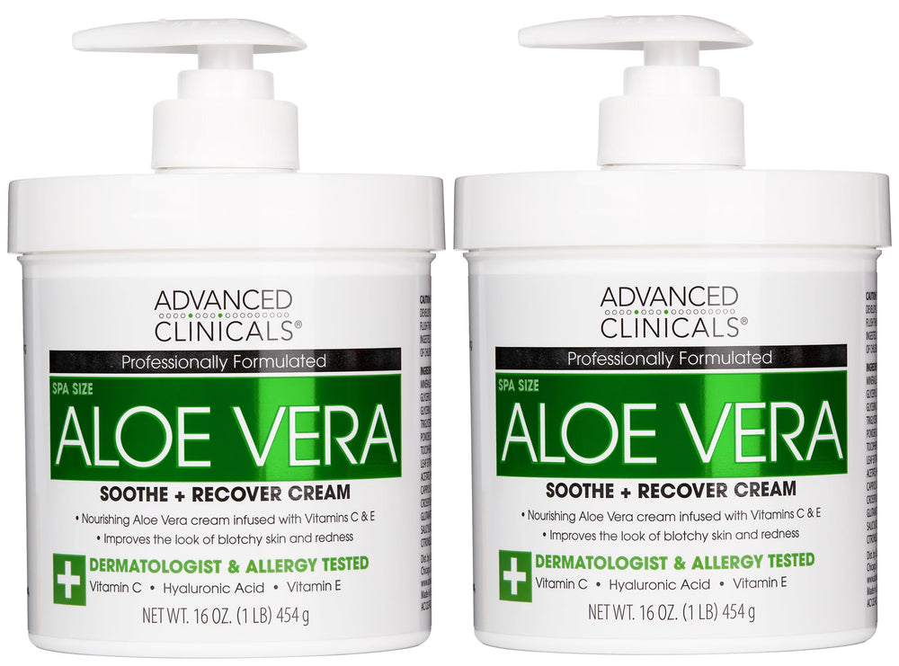 Advanced Clinicals Aloe Vera Lotion bottle image highlighting daily hydration for dry skin