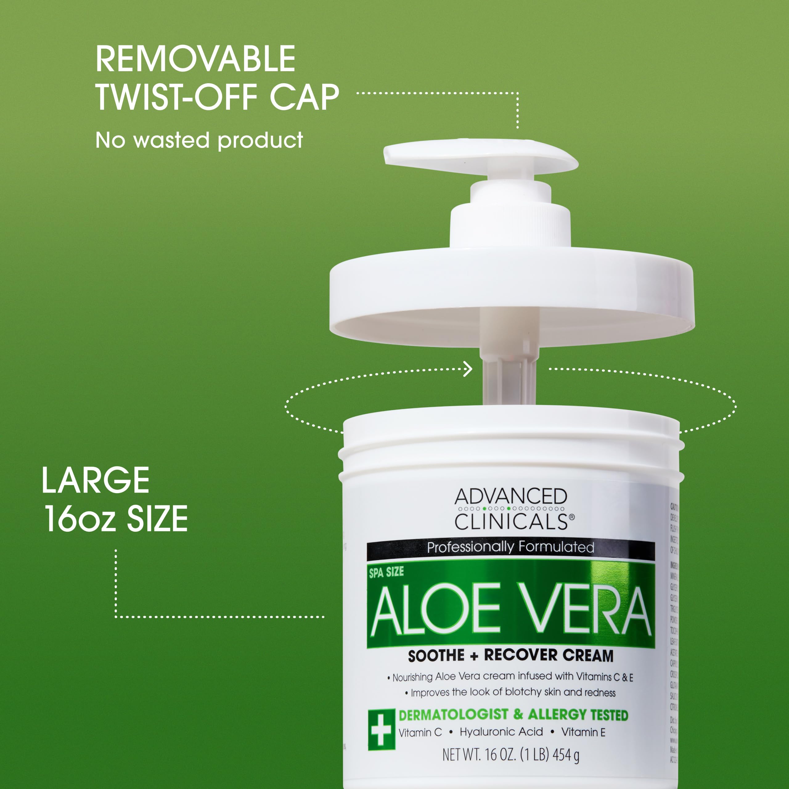 Advanced Clinicals Aloe Vera Lotion cream texture image reveals rich, non-greasy hydration