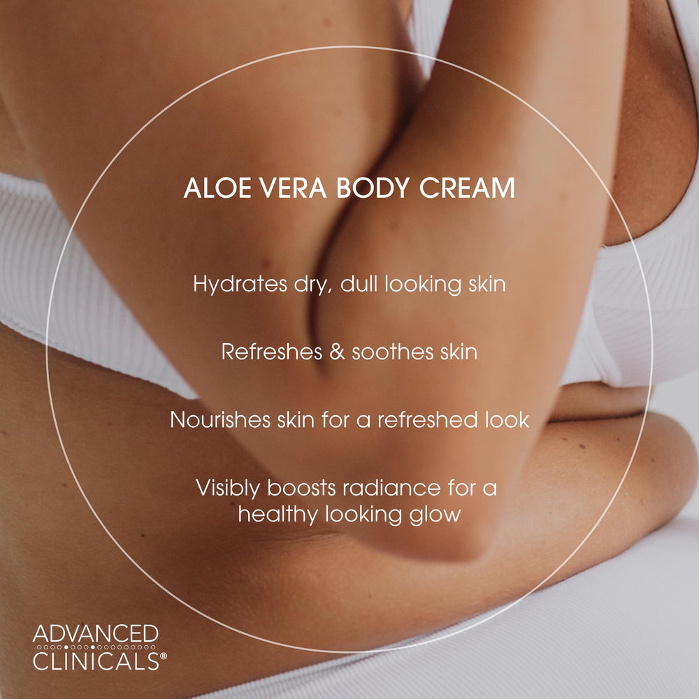 Advanced Clinicals Aloe Vera Lotion hyaluronic acid close-up emphasizes deep hydration support