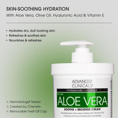 Advanced Clinicals Aloe Vera Lotion pump image shows easy, mess-free application for all-over moisture