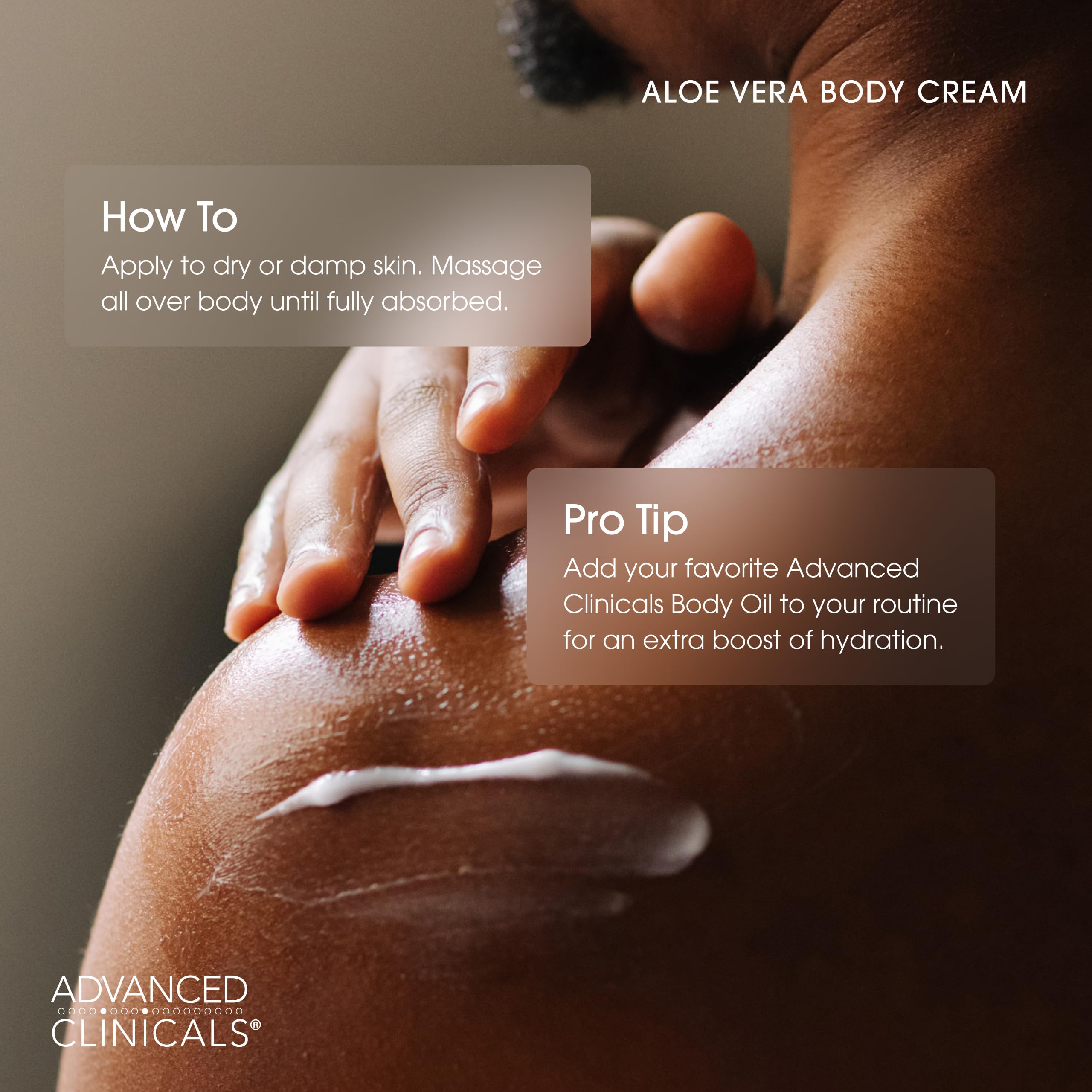 Advanced Clinicals Aloe Vera Lotion vitamin C panel shows brightening look support