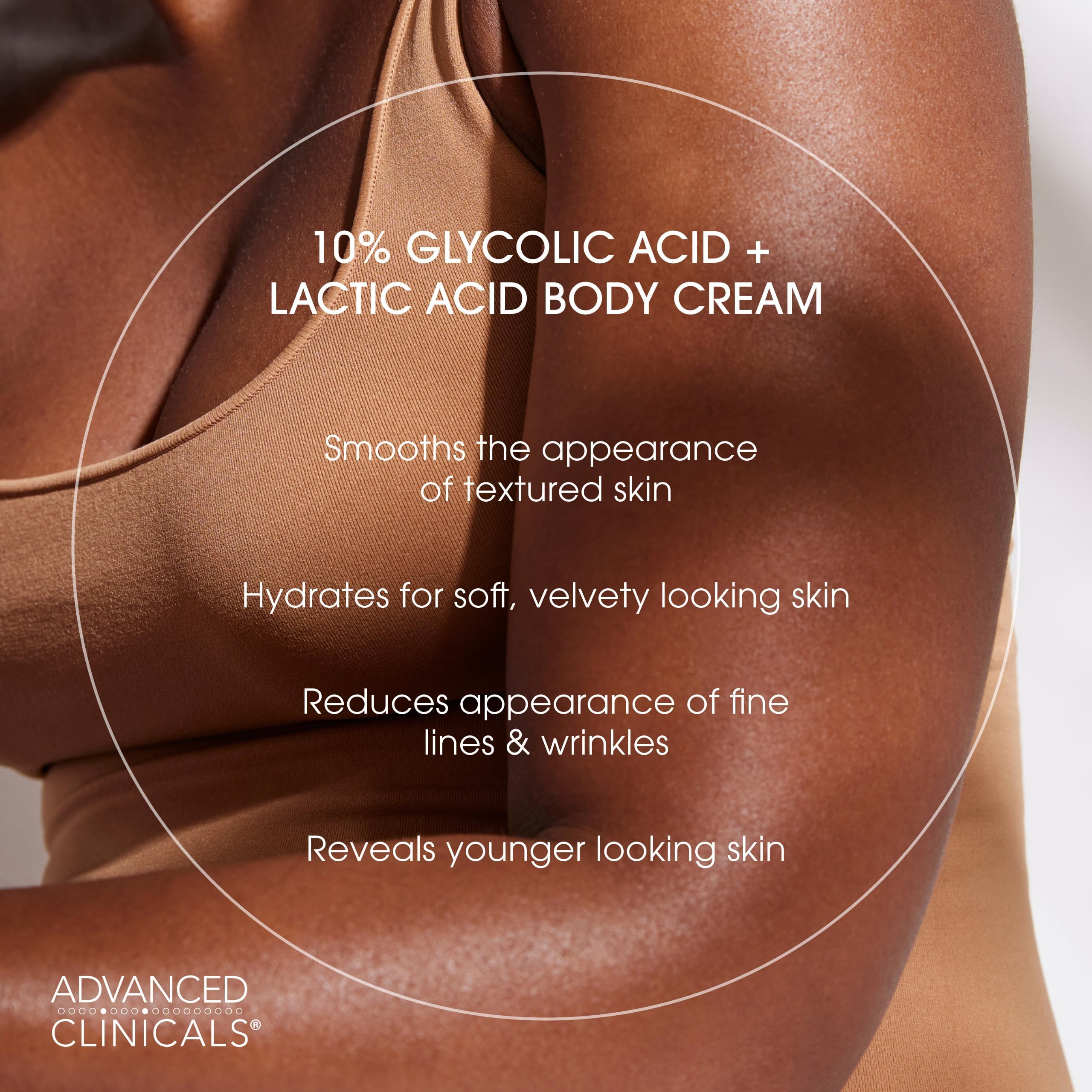 Advanced Clinicals arm application demonstrates easy absorption and even texture