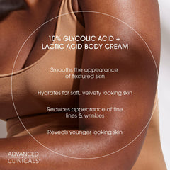 Advanced Clinicals arm application demonstrates easy absorption and even texture