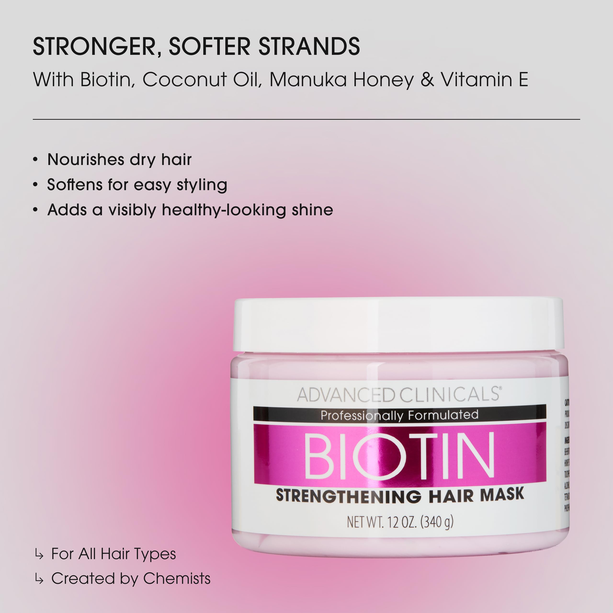 Advanced Clinicals Biotin Hair Mask application on damp hair for repair