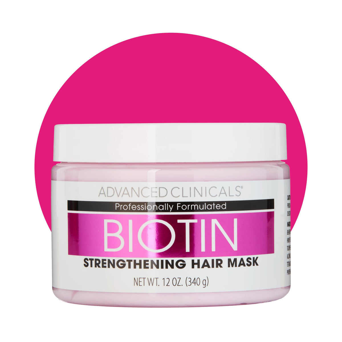 Advanced Clinicals Biotin Hair Mask jar closeup for smoothing hydration