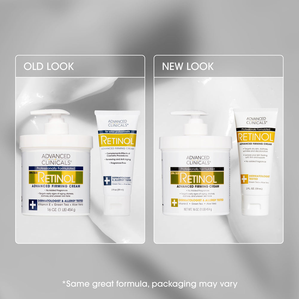 Advanced Clinicals bottle and label emphasize premium, science-driven skincare
