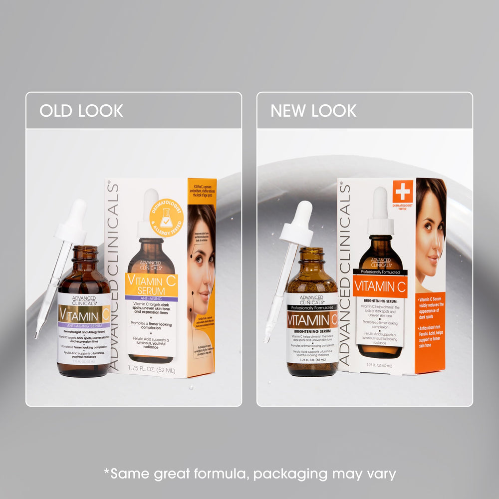 Advanced Clinicals Brightening Serum glow on skin after use.