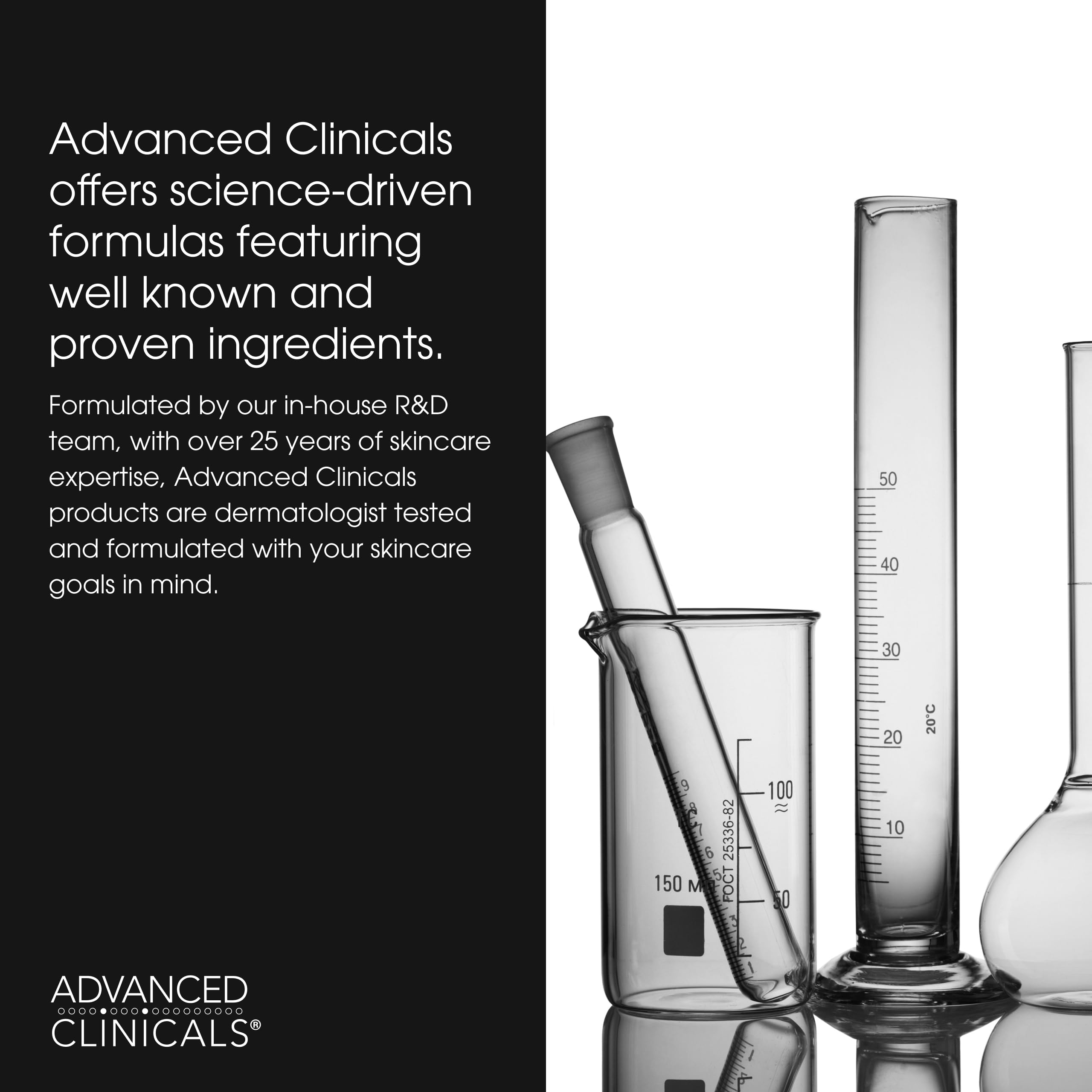 Advanced Clinicals glycolic and lactic acid blend label on serum bottle.