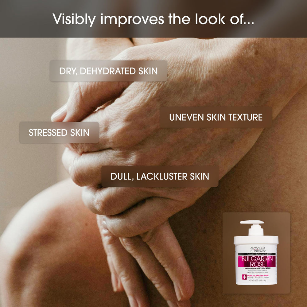 Advanced Clinicals Bulgarian Rose Lotion cap closeup on secure, travel-friendly packaging