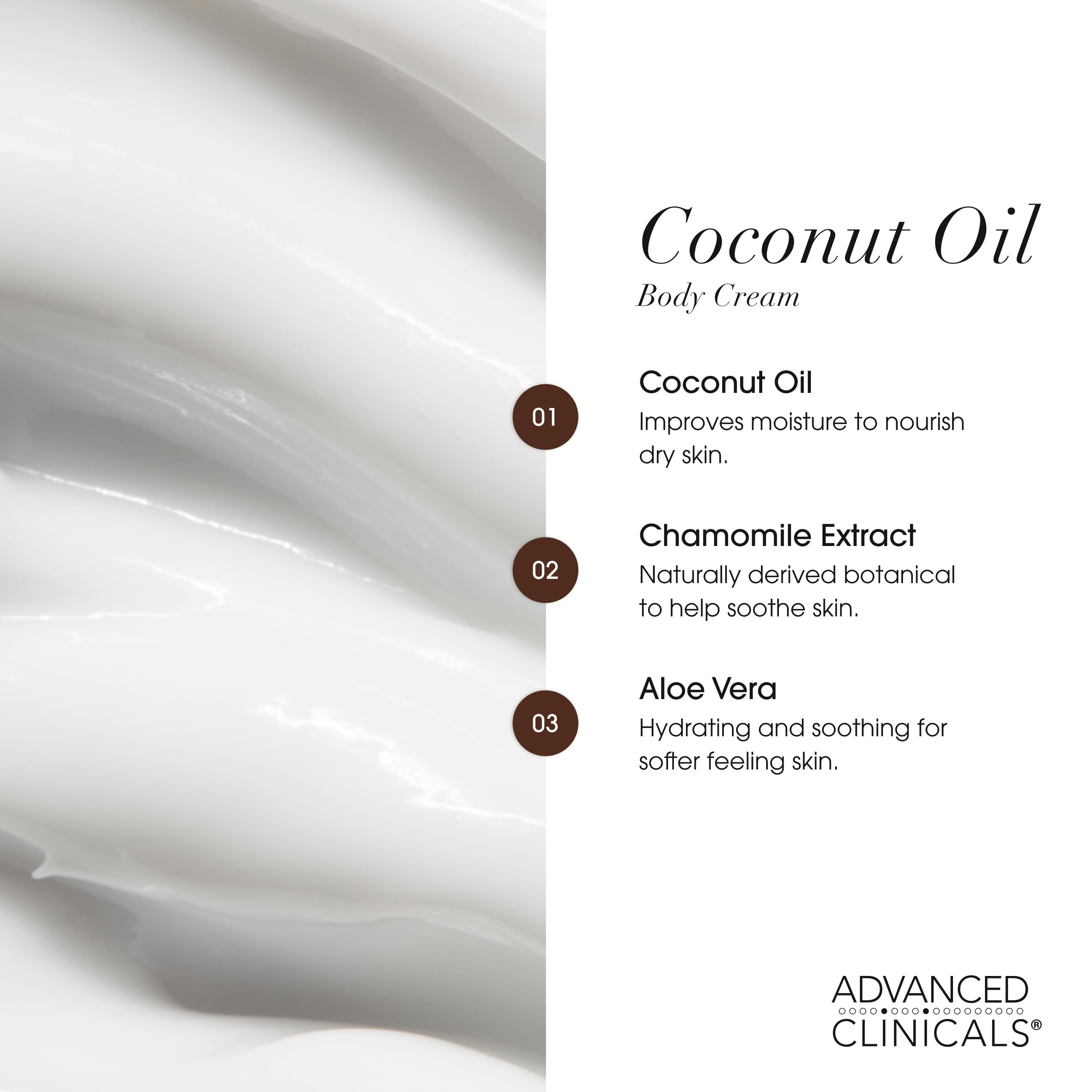 Advanced Clinicals coconut oil body cream heel application shows relief for rough feet