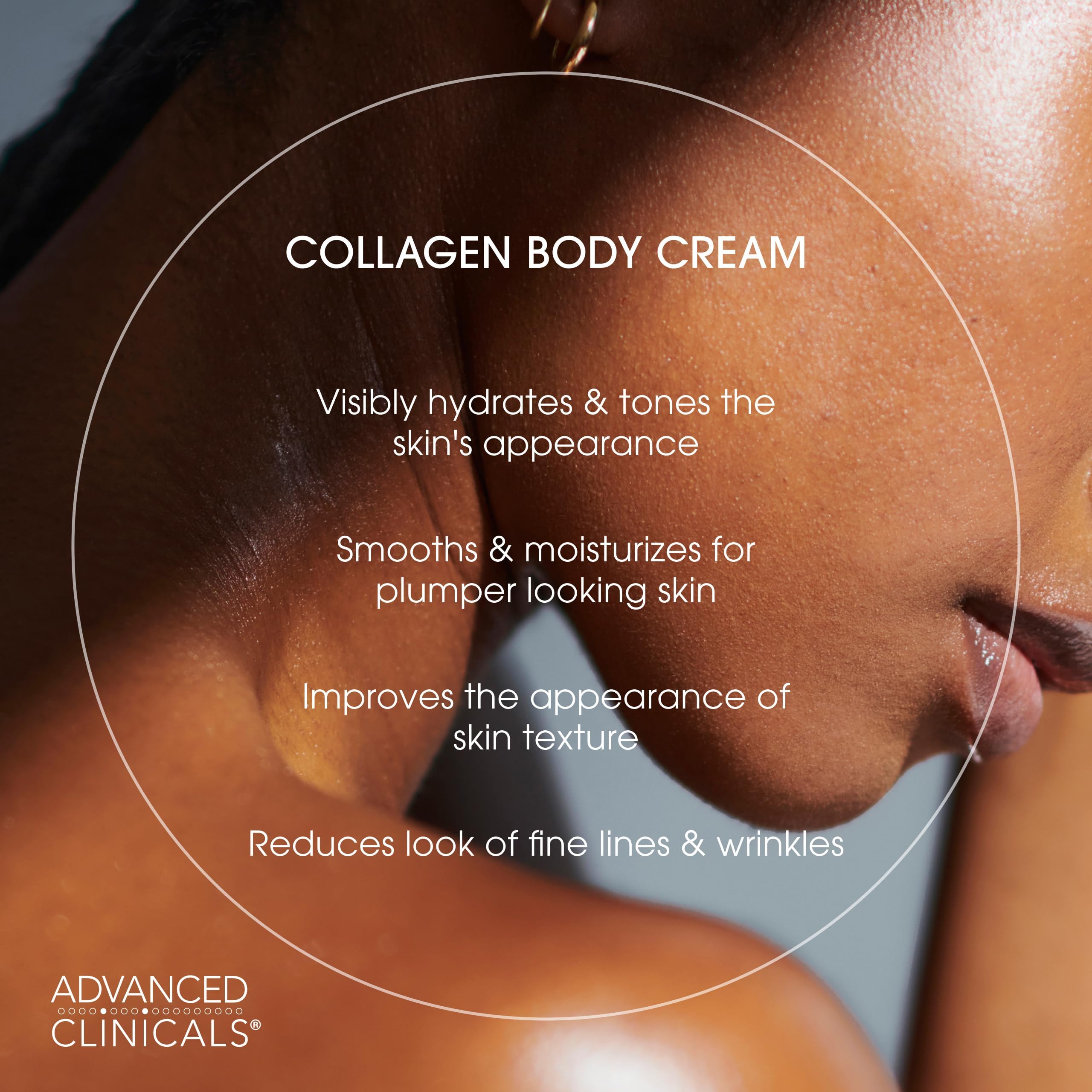 Advanced Clinicals collagen cream body lotion neck-shoulder application suggests daily use