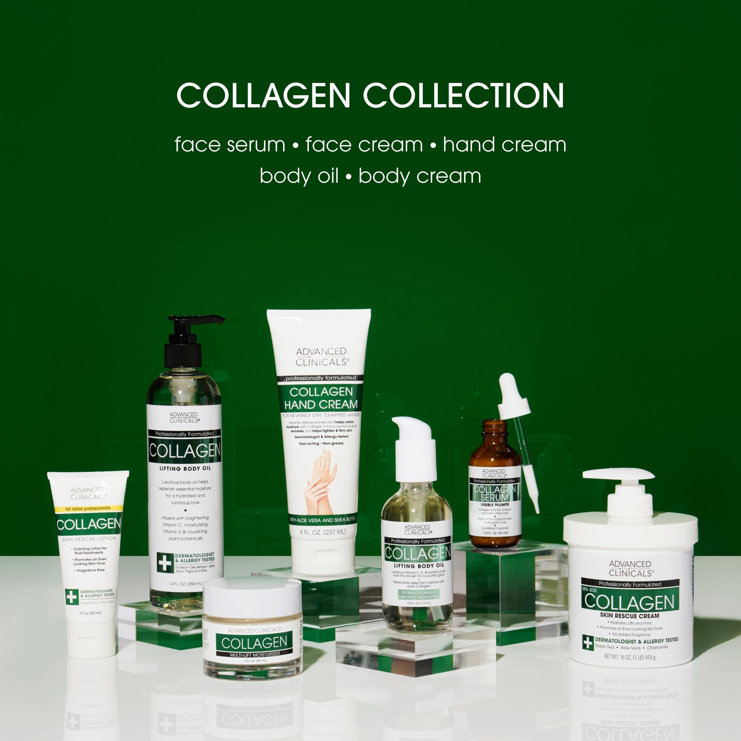 Advanced Clinicals collagen cream body lotion travel-size package for on-the-go skincare