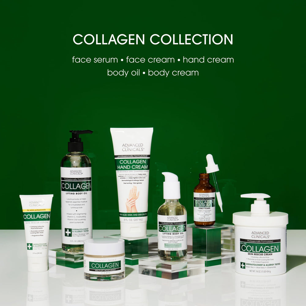 Advanced Clinicals collagen cream body lotion travel-size package for on-the-go skincare