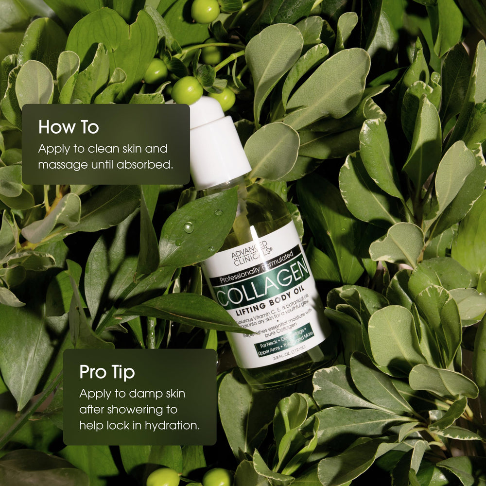 Advanced Clinicals collagen oil after-shower use locks in moisture