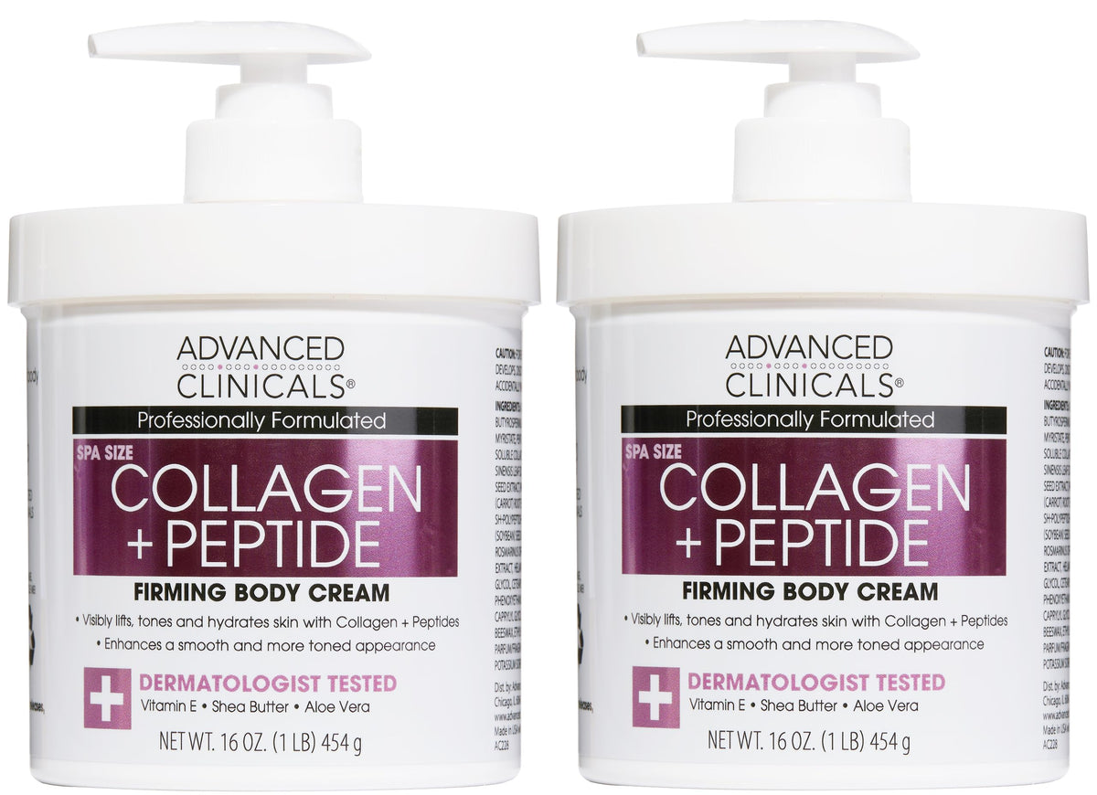 Advanced Clinicals Collagen Peptides Body Lotion 2-Pack front view for daily hydration