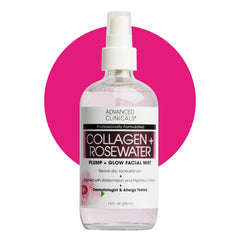 Advanced Clinicals Collagen Rosewater Face Mist bottle for on-the-go hydration.
