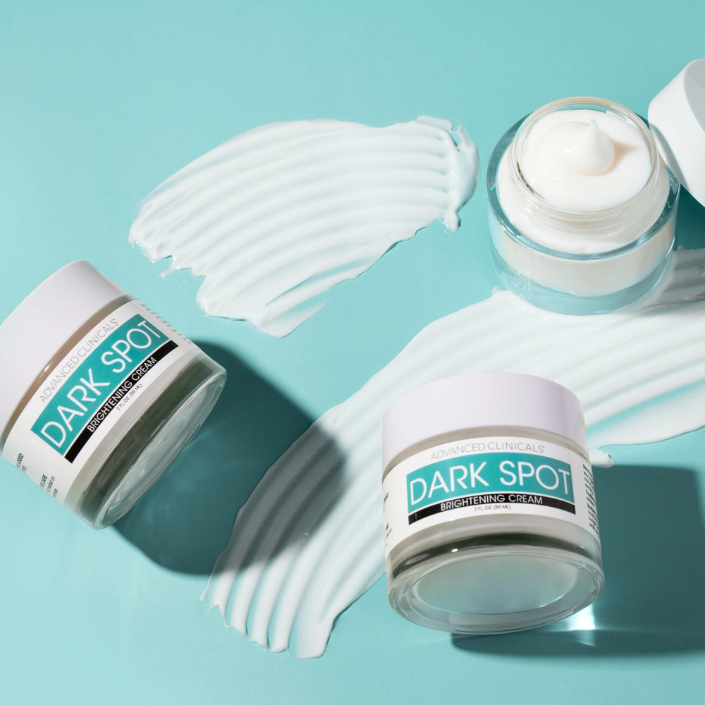 Advanced Clinicals Dark Spot Face Moisturizer application on the face demonstrates easy morning routine