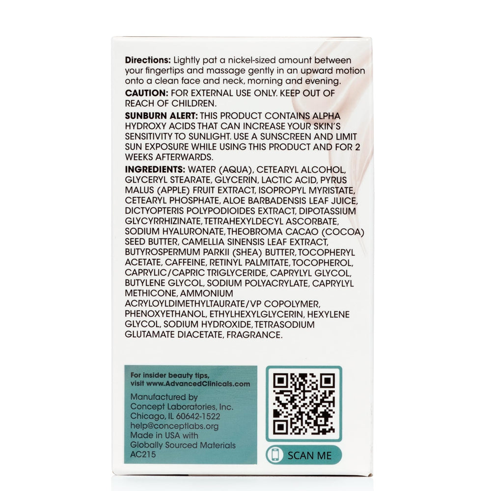 Advanced Clinicals Dark Spot Face Moisturizer bottle-label close-up