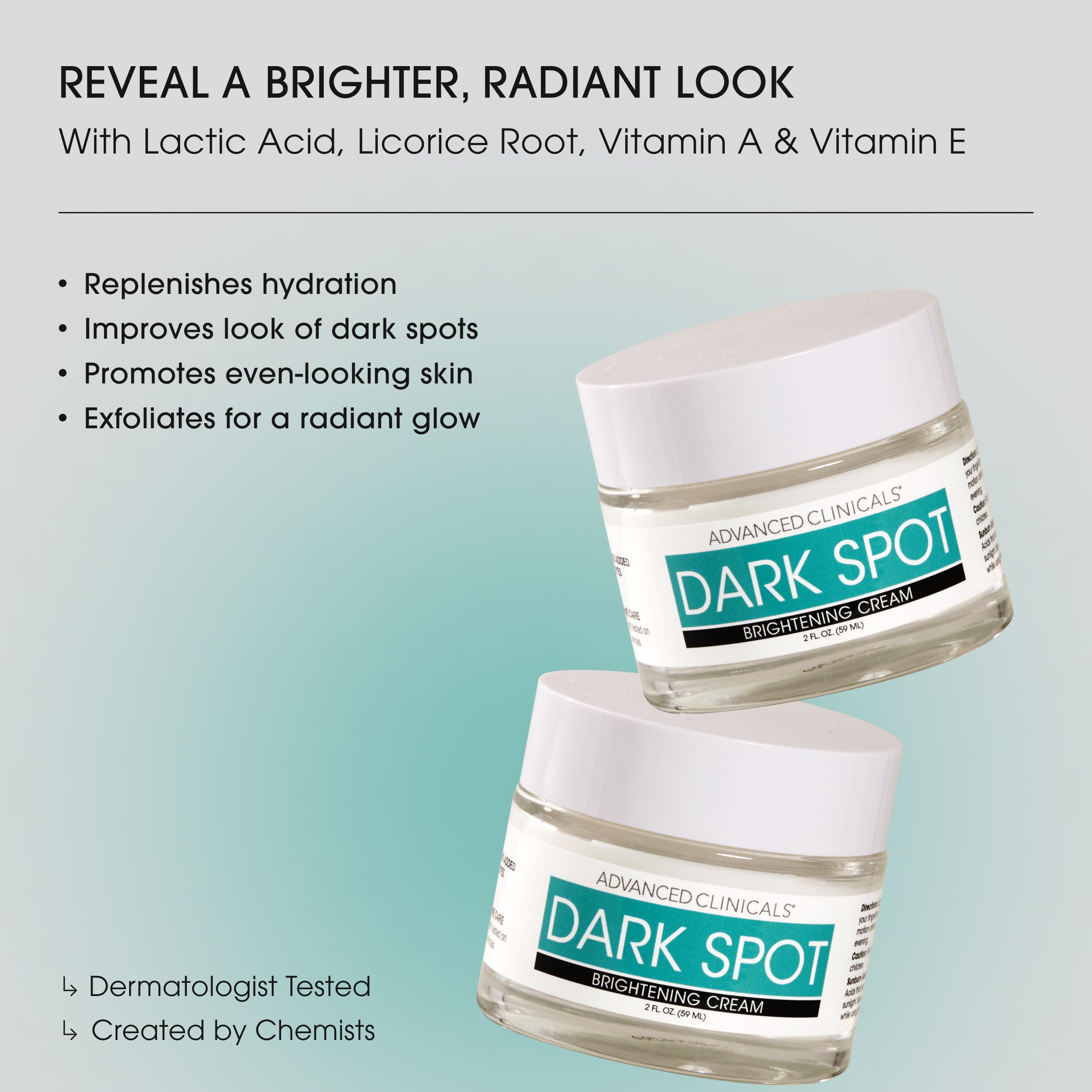 Advanced Clinicals Dark Spot Face Moisturizer cream texture highlighting velvety smoothness for daily glow