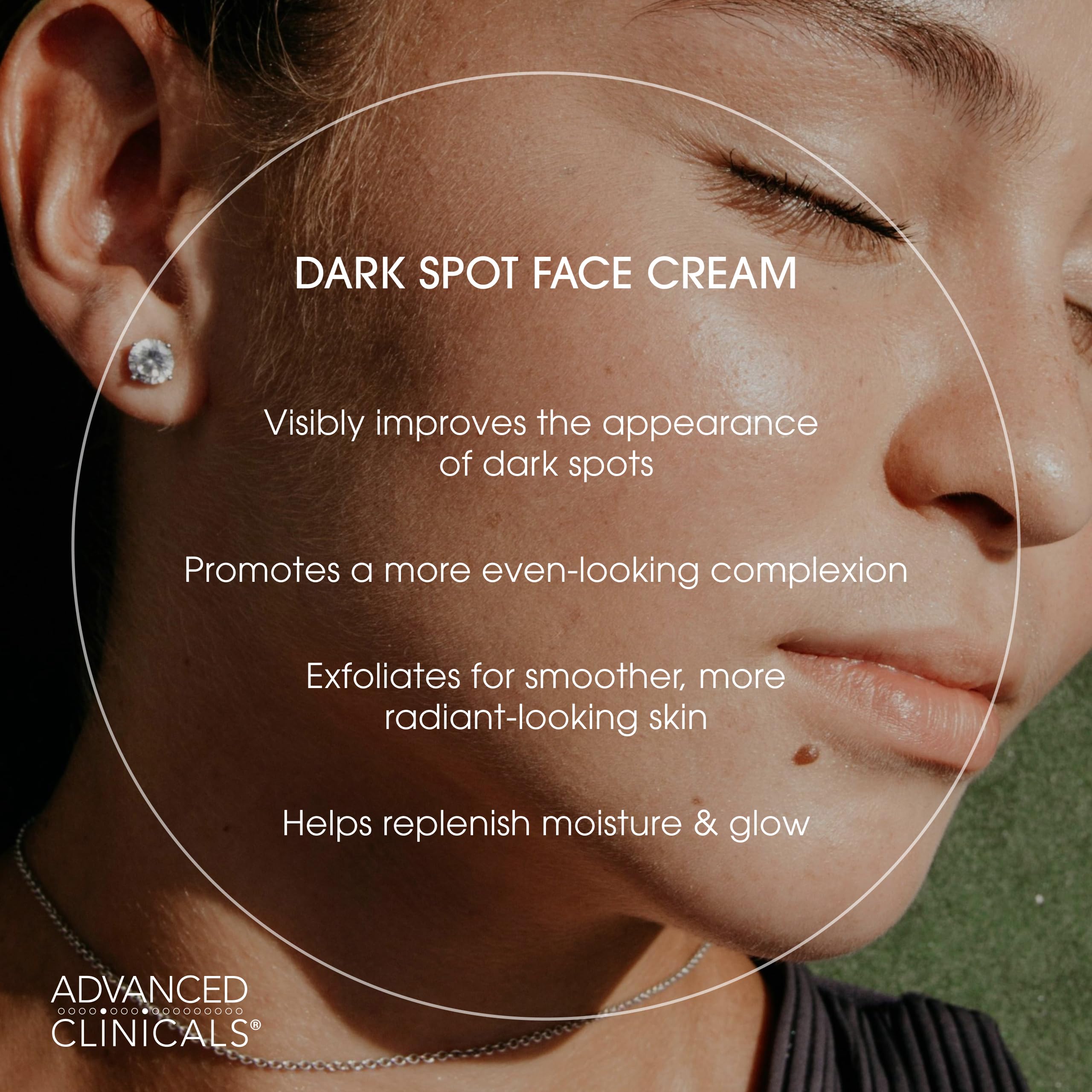 Advanced Clinicals Dark Spot Face Moisturizer Vitamin C ingredient highlighted for brighter-looking skin