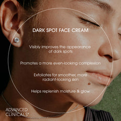 Advanced Clinicals Dark Spot Face Moisturizer Vitamin C ingredient highlighted for brighter-looking skin