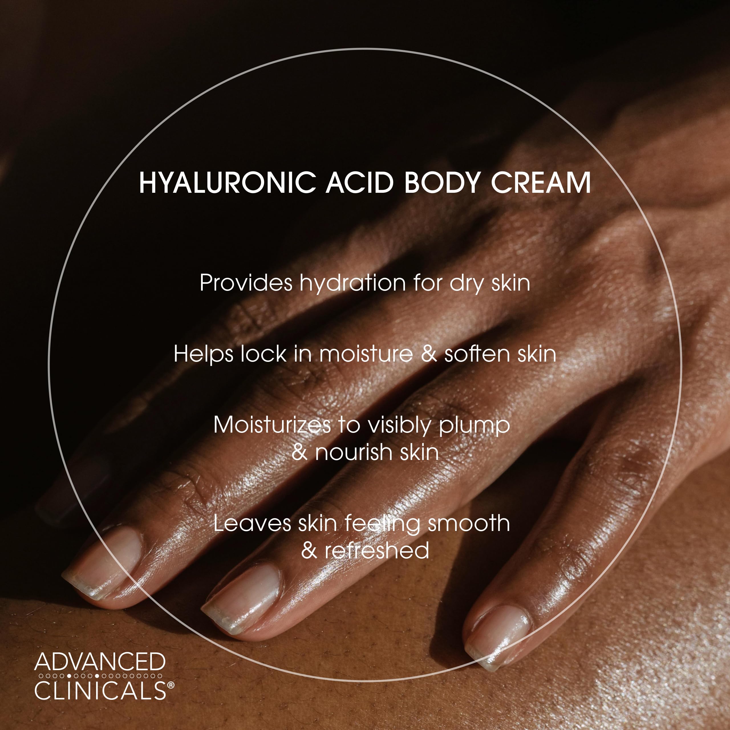 Advanced Clinicals dry skin application on arm demonstrates rich moisturizer